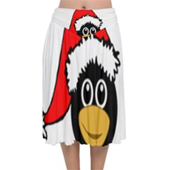 Christmas Animal Clip Art Velvet Flared Midi Skirt by Sapixe