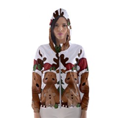 Christmas Moose Hooded Wind Breaker (women) by Sapixe