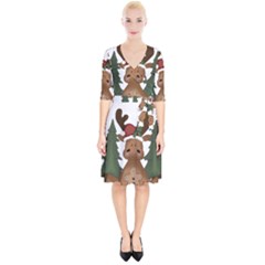 Christmas Moose Wrap Up Cocktail Dress by Sapixe