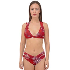 Christmas Pattern Double Strap Halter Bikini Set