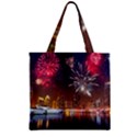 Christmas Night In Dubai Holidays City Skyscrapers At Night The Sky Fireworks Uae Zipper Grocery Tote Bag View1