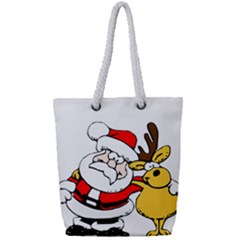 Christmas Santa Claus Full Print Rope Handle Tote (small) by Sapixe