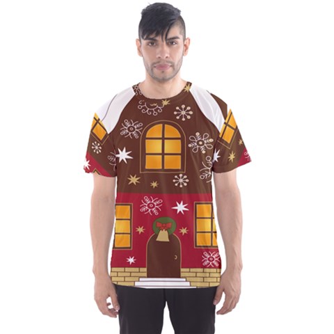 Christmas House Clipart Men s Sports Mesh Tee by Sapixe