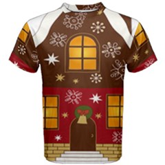 Christmas House Clipart Men s Cotton Tee by Sapixe