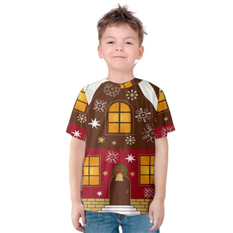 Christmas House Clipart Kids  Cotton Tee by Sapixe