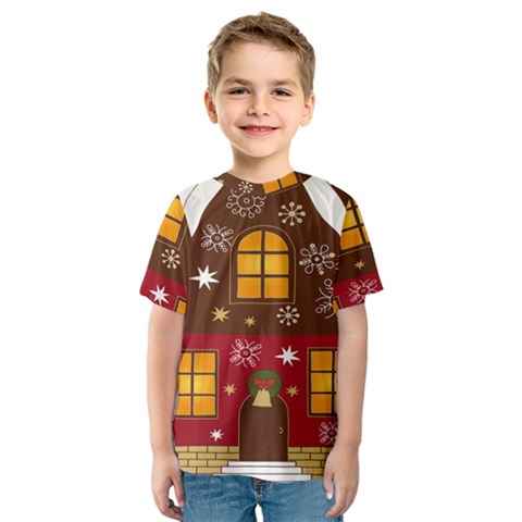 Christmas House Clipart Kids  Sport Mesh Tee by Sapixe