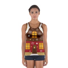 Christmas House Clipart Sport Tank Top  by Sapixe