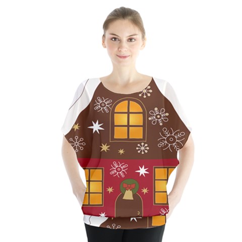 Christmas House Clipart Blouse by Sapixe