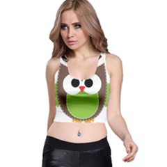 Clip Art Animals Owl Racer Back Crop Top by Sapixe