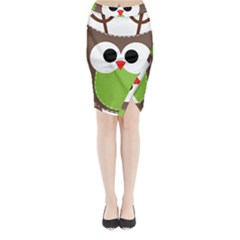 Clip Art Animals Owl Midi Wrap Pencil Skirt by Sapixe