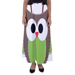 Clip Art Animals Owl Flared Maxi Skirt by Sapixe