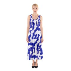 Bright Abstract Camo Pattern Sleeveless Maxi Dress by dflcprints