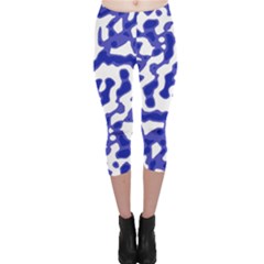 Bright Abstract Camo Pattern Capri Leggings  by dflcprints