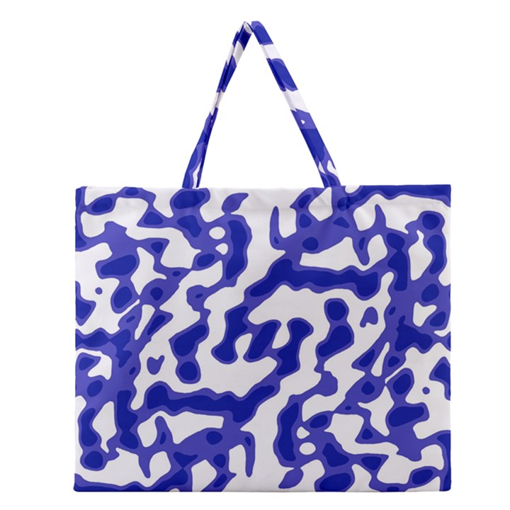 Bright Abstract Camo Pattern Zipper Large Tote Bag