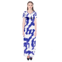 Bright Abstract Camo Pattern Short Sleeve Maxi Dress by dflcprints