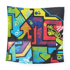 Urban Graffiti Movie Theme Productor Colorful Abstract Arrows Square Tapestry (large) by genx