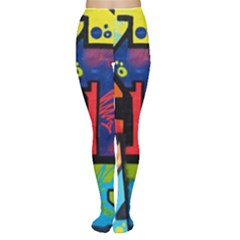 Urban Graffiti Movie Theme Productor Colorful Abstract Arrows Women s Tights by genx