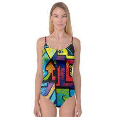 Urban Graffiti Movie Theme Productor Colorful Abstract Arrows Camisole Leotard  by genx