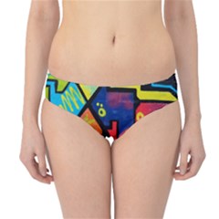 Urban Graffiti Movie Theme Productor Colorful Abstract Arrows Hipster Bikini Bottoms by genx