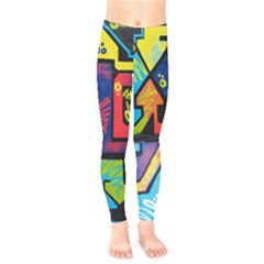 Urban Graffiti Movie Theme Productor Colorful Abstract Arrows Kids  Legging by genx