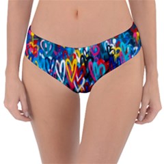 Graffiti Hearts Street Art Spray Paint Rad Reversible Classic Bikini Bottoms by genx