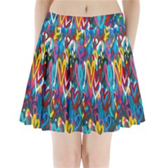 Graffiti Hearts Street Art Spray Paint Rad Pleated Mini Skirt by genx