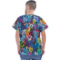 Graffiti Hearts Street Art Spray Paint Rad Men s V-Neck Scrub Top View2