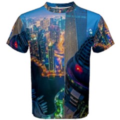 City Dubai Photograph From The Top Of Skyscrapers United Arab Emirates Men s Cotton Tee by Sapixe