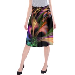 Color Burst Abstract Midi Beach Skirt by Sapixe