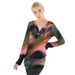 Color Burst Abstract Tie Up Tee by Sapixe