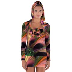 Color Burst Abstract Long Sleeve Hooded T-shirt by Sapixe