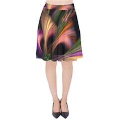 Color Burst Abstract Velvet High Waist Skirt by Sapixe