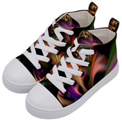 Color Burst Abstract Kid s Mid-top Canvas Sneakers by Sapixe