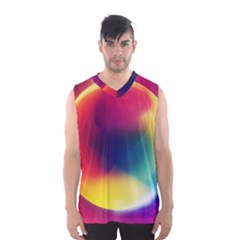 Colorful Glowing Men s Basketball Tank Top by Sapixe