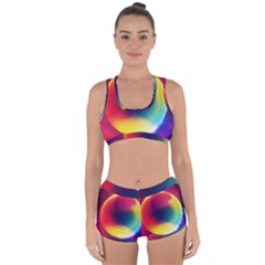 Colorful Glowing Racerback Boyleg Bikini Set