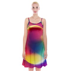 Colorful Glowing Spaghetti Strap Velvet Dress