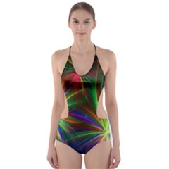 Colorful Firework Celebration Graphics Cut-out One Piece Swimsuit by Sapixe