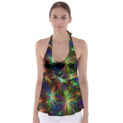 Colorful Firework Celebration Graphics Babydoll Tankini Top by Sapixe