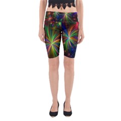 Colorful Firework Celebration Graphics Yoga Cropped Leggings by Sapixe