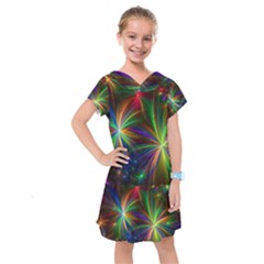 Colorful Firework Celebration Graphics Kids  Drop Waist Dress by Sapixe