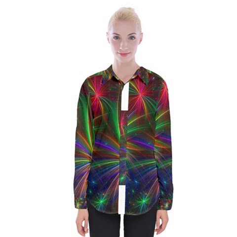 Colorful Firework Celebration Graphics Womens Long Sleeve Shirt by Sapixe