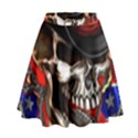 Confederate Flag Usa America United States Csa Civil War Rebel Dixie Military Poster Skull High Waist Skirt View1