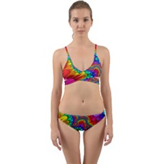 Colorful Trippy Wrap Around Bikini Set