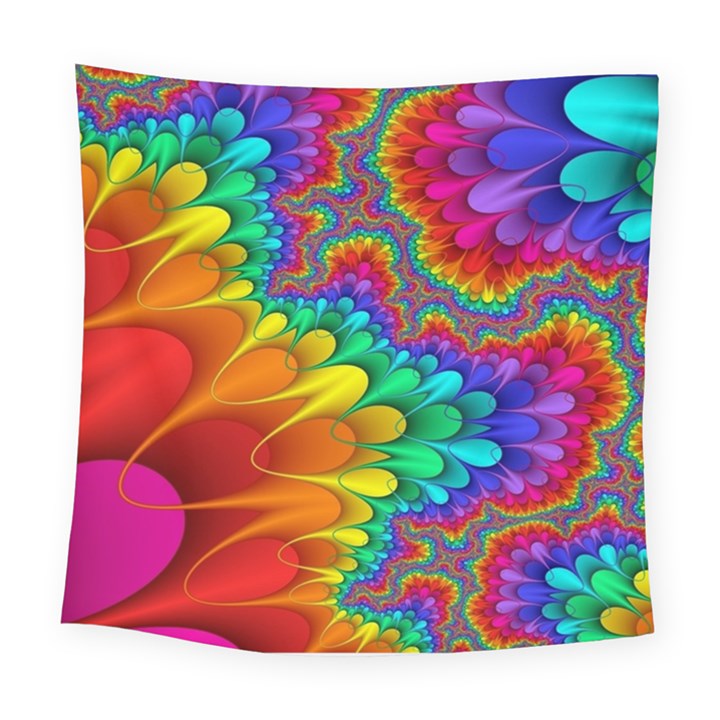 Colorful Trippy Square Tapestry (Large)