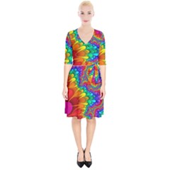 Colorful Trippy Wrap Up Cocktail Dress by Sapixe