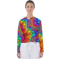 Colorful Trippy Women s Slouchy Sweat