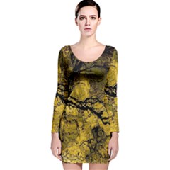 Colorful The Beautiful Of Traditional Art Indonesian Batik Pattern Long Sleeve Velvet Bodycon Dress