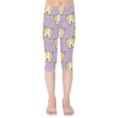 Dog Pattern Kids  Capri Leggings  by Sapixe