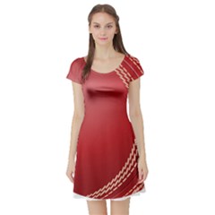 Cricket Ball Short Sleeve Skater Dress by Sapixe