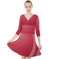 Cricket Ball Quarter Sleeve Front Wrap Dress by Sapixe